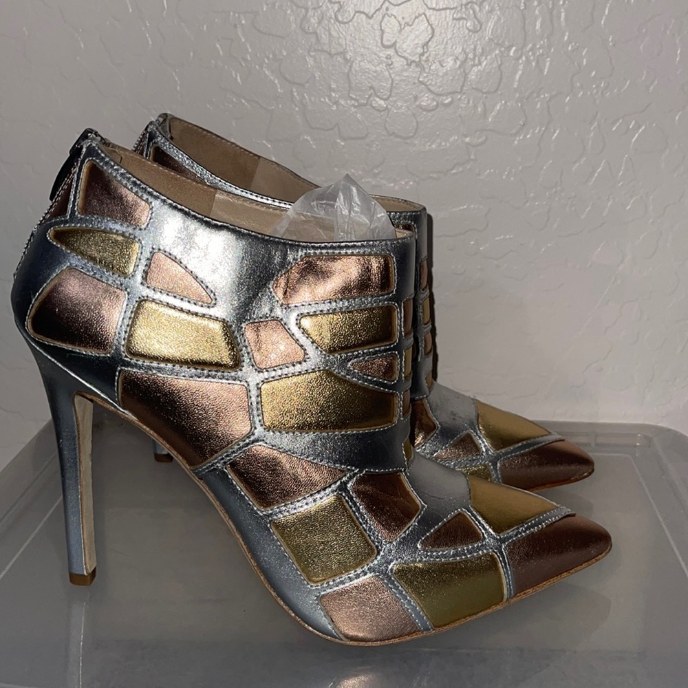 Via Spiga Francesca metallic  pointed toe ankle boots
